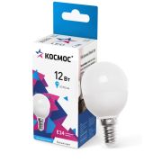 Лампа светодиодная LED 12Вт Шар 220В Е14 D45х90 4500К белый 1070 лм