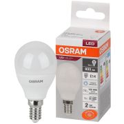 Лампа светодиодная LED 10 Вт E14 6500К 800Лм шарик 220 В (замена 75Вт) OSRAM