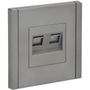 FORTE&PIANO Розетка двойная RJ11+RJ45 кат.5E FP535 сталь IEK