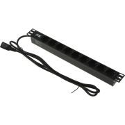 Блок розеток PDU 9 розеток шнур 2 метравилка IEC 320 C14. профиль из ПВХ. черный