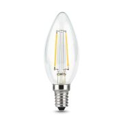 Лампа светодиодная филаментная LED 9 Вт 710 лм 4100К свеча нейтральный E14 AC 220В прозрачная колба Black Filament Gauss