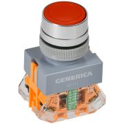 Кнопка D7-11T d=22мм 1з+1р с фикс. кр. GENERICA