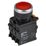 Кнопка с подсвет. и фикс. d=22мм 1NO+1NC красная MASTER IEK
