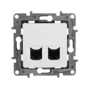 Розетка компьютерная двойная RJ45 категория 5Е UTP белый ETIKA
