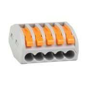 Клемма строительно-монтажная OptiKit СМК 222-415 с рычагом 5 отверстий 0,2-2,5(4,0)мм2