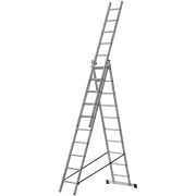 Лестница трехсекционная алюминиевая, 3x10 ступеней, H=285/481/674 см, вес 12.19 кг