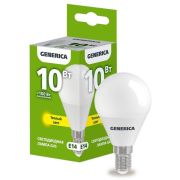 Лампа светодиодная G45 шар 10Вт 230В 3000К E14 GENERICA
