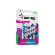 Батарейка  LR03 (АAA) 1.5V Alkaline 6BL, КОСМОС