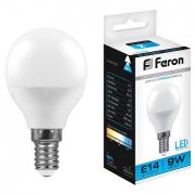 Лампа светодиодная LED 9вт Е14 дневной матовый шар