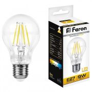Лампа светодиодная LED 9вт Е27 теплый FILAMENT
