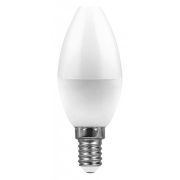 Лампа светодиодная LED 9вт E14 теплый матовая свеча