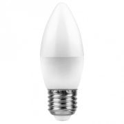 Лампа светодиодная LED 7вт E27 теплый матовая свеча