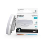 Лампа светодиодная LED 15 Вт 1080 лм 4100К таблетка нейтральный GX53 AC 220В Elementary Gauss