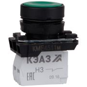 Кнопка КМЕ4501м-красный-0но+1нз-цилиндр-IP54-