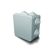 Коробка распределительная 100х100х55 8 муфтами д26, IP54, открытой проводки, серый
