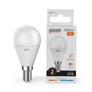 Лампа светодиодная LED 12 Вт 880 лм 3000К шар P45 теплый E14 AC 220В Elementary Gauss