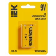 Батарейка щелочная Alkaline 6LR61 9V (1шт/блистер) IEK