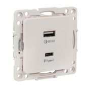 Стокгольм Механизм Розетки с 2USB type-A + type-C белый PROxima | EYR-2USB-type-C | EKF