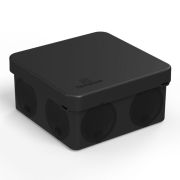 Коробка распределительная 80х80х40мм IP66 8 вводов черная для прямого монтажа двухкомпонентная безгалоген (HF) (132шт/кор) | 60-0210-9005 | Промрукав