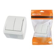 Выключатель 2-кл. открытой установки IP44 10А белый Селигер | SQ1818-0002 | TDM
