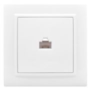 Минск Розетка RJ-45 1-местная СП белая EKF Basic | ERK01-035-10 | EKF