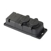 Роз. двухмест. с защит. крышками каучуковая 230В 2P+PE 16A IP44 EKF PRO |  RPS-018-16-230-44-r |  EKF