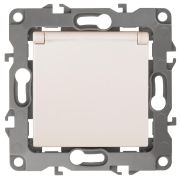 12-2003-02 Электроустановка ЭРА Розетка 2P+E Schuko со шторками с крышкой, 16А-250В, б.л., Эра12, слоновая кость | Б0038807 | ЭРА