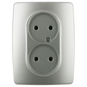 12-2107-15 Электроустановка ЭРА Розетка 2X2P, 16A-250В, IP20, Эра12, перламутр | Б0031247 | ЭРА