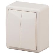 Выключатель двойной 11-1204-02  , 10АХ-250В, ОУ,  Эксперт, сл.кость (16/160/3200) |Б0020664 | ЭРА