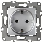 Розетка 12-2101-03 2P+E Schuko, 16АХ-250В,  алюминий (10/100/2800) |Б0014677 | ЭРА