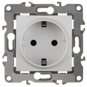 Розетка 12-2102-01 2P+E Schuko со шторками, 16АХ-250В,  белый (10/100/2800) |Б0014687 | ЭРА