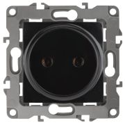 Розетка 12-2105-06 2P, 16АХ-250В,  чёрный (10/100/2500) |Б0018259 | ЭРА