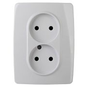 Розетка 2X2P 16A-250В IP20 Эра12 белый | Б0031238 | ЭРА