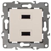 Устройство зарядное USB 12-4110-02  , 5В-2100мА,  слоновая кость (6/60/1920) |Б0027492 | ЭРА