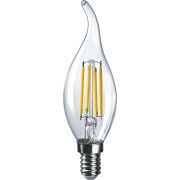 Лампа светодиодная LED 4Вт Е14 230В 2700К NLL-F-FC35-4-230-2.7K-E14 свеча на ветру прозрачная | 71308 | Navigator