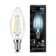 Лампа светодиодная LED 9Вт E14 4100K Filament Candle (Свеча) | 103801209 | Gauss
