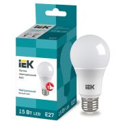 Лампа светодиодная LED 15Вт Е27 220В 4000К A60 груша | LLE-A60-15-230-40-E27 | IEK