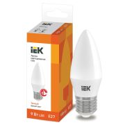 Лампа светодиодная LED 9Вт 230В 3000К E27 свеча | LLE-C35-9-230-30-E27 | IEK
