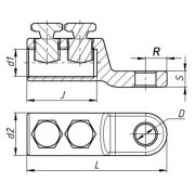 Наконечник болтовой 2НБ-3 150-240 мм (алюм. болт) | zeta10516 | ЗЭТАРУС