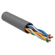 Кабель связи витая пара U/UTP, кат.5E 4х2х24AWG solid, PVC, 305м, серый | LC1-C5E04-111 | ITK