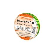 Изолента ПВХ 0,13*15мм Желто-Зеленая 20м  | SQ0526-0017 | TDM
