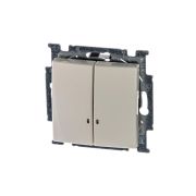 ABB Basic 55 Сл. кость Выключатель 2-клавишный с подсветкой | 1012-0-2157  | 2CKA001012A2157 | ABB