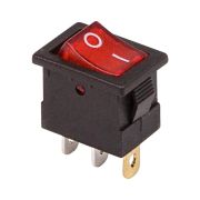 Выключатель клавишный 12V 15А (3с) ON-OFF красный с подсветкой Mini | 36-2170 | REXANT