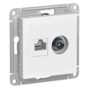 AtlasDesign Белый Розетка 2-ая TV + компьютерная RJ45, кат. 5Е | ATN000189 | SE