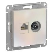 AtlasDesign Жемчуг Розетка 2-ая комп+TV, RJ45+TV, кат.5E, механизм | ATN000489 | SE