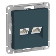 AtlasDesign Изумруд Розетка 2-ая компьютерная RJ45+RJ45, кат.5E, механизм | ATN000885 | SE