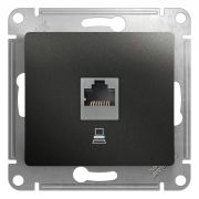 Glossa Антрацит Розетка компьютерная RJ45 кат.5E | GSL000781K | SE