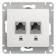 Glossa Белый Розетка 2-ая компьютерная RJ45+RJ45, кат.5E | GSL000185KK | SE