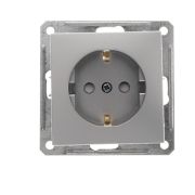 W59 Матовый хром Розетка с заземлением с защитными шторками | RS16-152-5-86 | SE