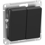 AtlasDesign Aqua Выключатель 2-клавишный, IP44, сх.5, 10АХ, механизм, Карбон | ATN441051 | SE